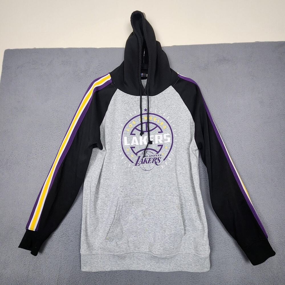 Los Angeles Lakers Hoodie Mens Large Gray NBA Basketball Pullover Sweatshirt